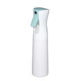 A white plastic spray bottle with a mint green trigger sprayer, shown on a solid white background.