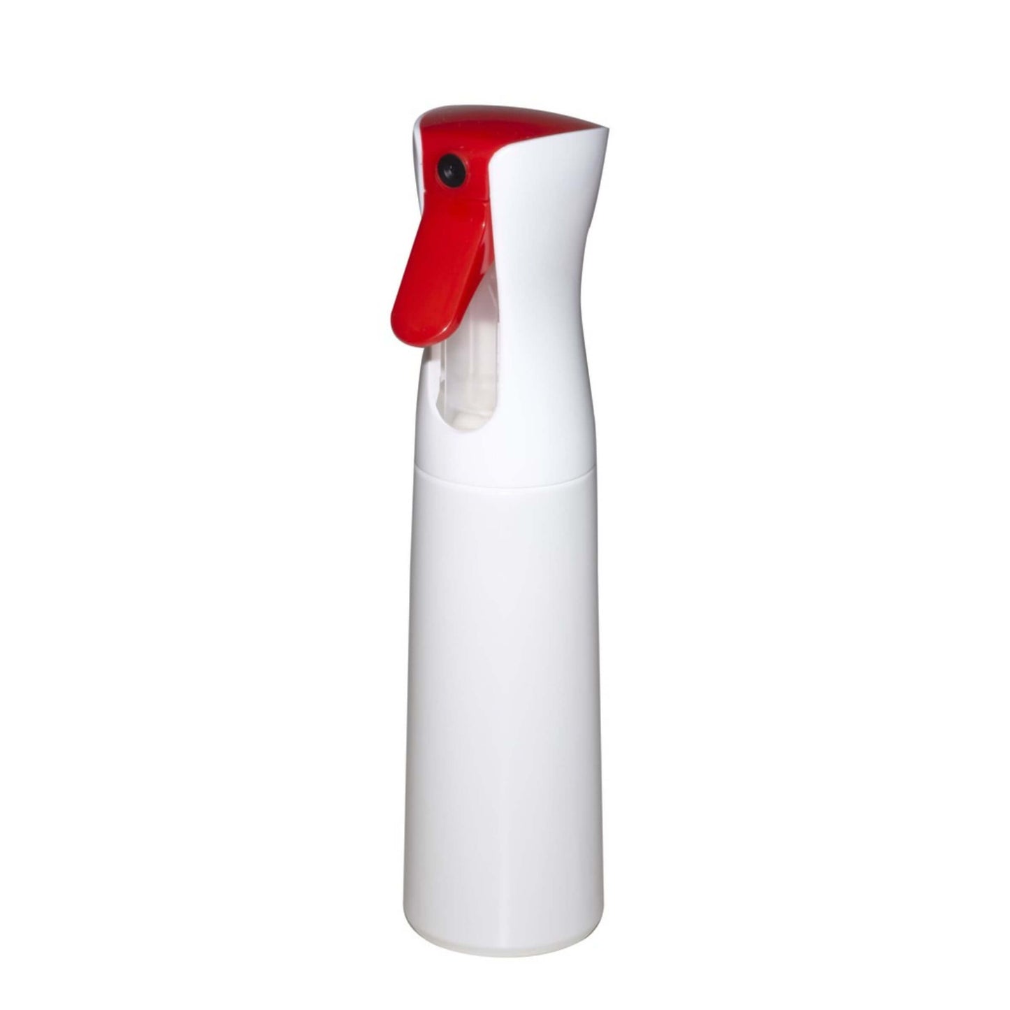 A white plastic spray bottle with a red trigger nozzle, shown against a plain white background.