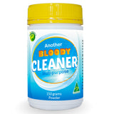 A white plastic bottle of 'Another Bloody Cleaner' multi-purpose powder with a bright yellow ribbed cap, set against a plain white background.